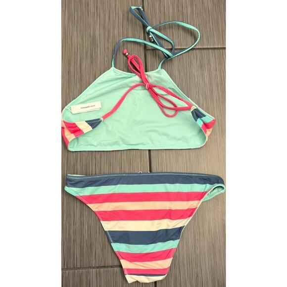 Vineyard Vines Reversible Stripe Pink Blue Bikini 2 Piece Swimsuit Womans SZ XXS - Picture 6 of 7